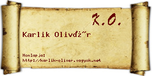 Karlik Olivér névjegykártya