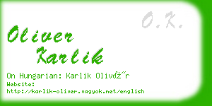 oliver karlik business card